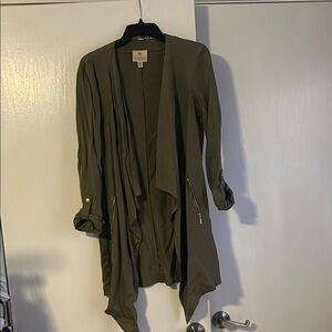 Olive Green Waterfall Cardigan